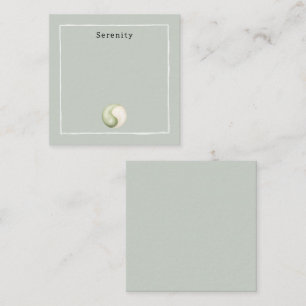 Olivgrüne Yin Yang Meditation Personalisiert Mitteilungskarte