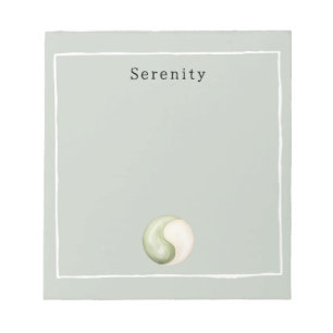 Olivgrüne Yin-Yang-Meditation Personalisiert  Notizblock