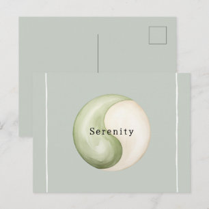 Olivgrüne Yin-Yang-Meditations-Personalisierung Postkarte