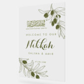 Olivgrüne Zweige Nikkah Acryl-Schild Acrylschild (Winkel)