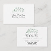 Olivgrüner Baumast Visitenkarte (Vorne/Hinten)