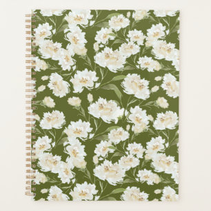 Olivgrüner Blumenplaner Planer