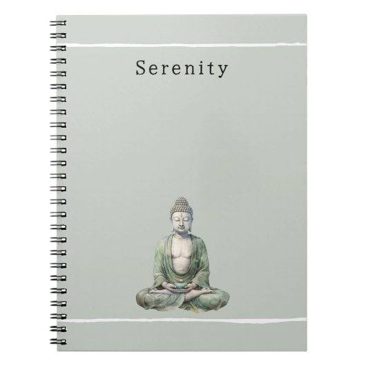 Olivgrüner Buddha-Meditations-Personalisiert  Notizblock (Vorderseite)