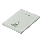 Olivgrüner Buddha-Meditations-Personalized  Notizblock (Rotiert)