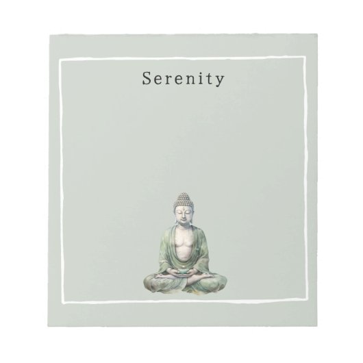 Olivgrüner Buddha-Meditations-Personalized  Notizblock (Vorderseite)