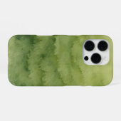 Olivgrüner Farbverlauf Aquarell iPhone Hülle (Rückseite (Horizontal))