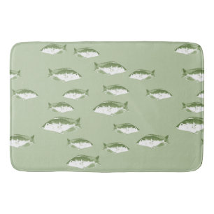 Olivgrüner Fisch Badematte