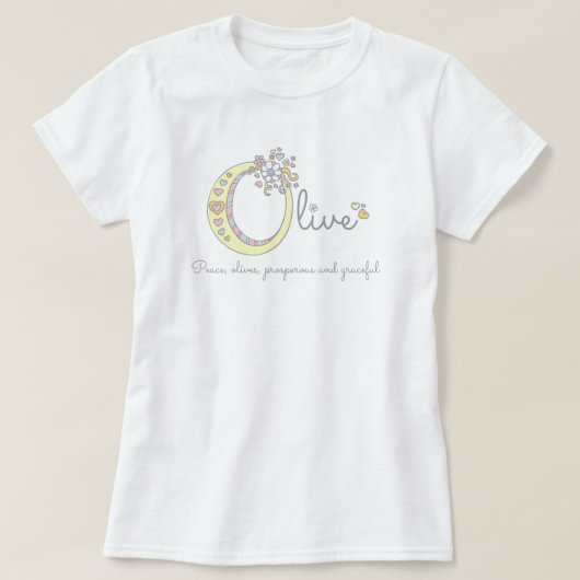 Olivgrüner Mädchenname und Bedeutung des T-Shirt (Design vorne)