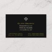 Olivgrüner Saft Visitenkarte (Rückseite)