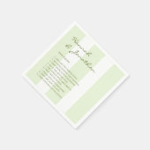 Olivgrüner Streifen FUN FACTS Hochzeit Serviette (Ecke)
