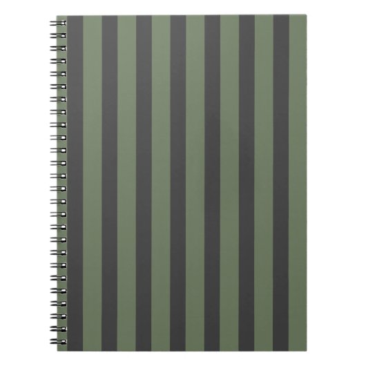 Olivgrüner Tick gestreift modern Notizblock (Vorderseite)
