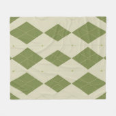 Olivgrünes Argyle-Diamantmuster Fleecedecke (Vorderseite (Horizontal))