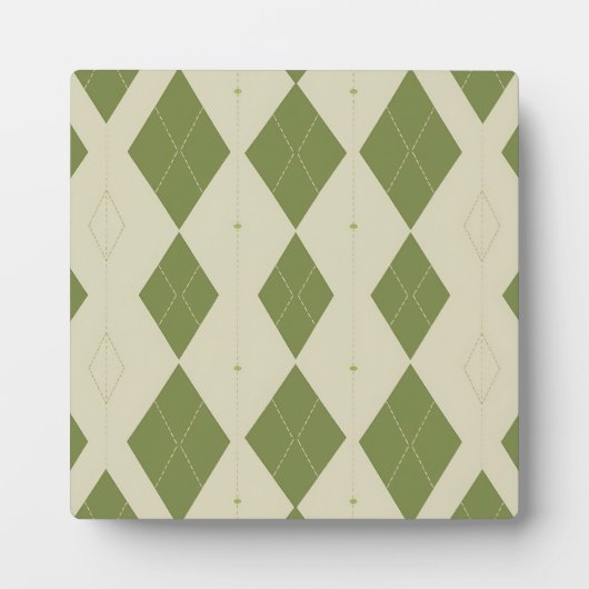 Olivgrünes Argyle-Diamantmuster Fotoplatte (Vorderseite)