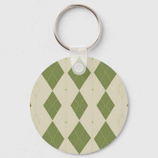 Olivgrünes Argyle-Diamantmuster Schlüsselanhänger (Vorderseite)