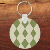 Olivgrünes Argyle-Diamantmuster Schlüsselanhänger (Rückseite)