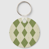 Olivgrünes Argyle-Diamantmuster Schlüsselanhänger (Rückseite)
