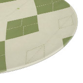 Olivgrünes Argyle-Diamantmuster Schneidebrett (Ecke)