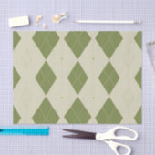 Olivgrünes Argyle-Diamantmuster Seidenpapier (Handwerk)