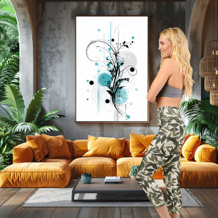 Olivgrünes Blattmuster mit individuellem Text und  Capri Leggings