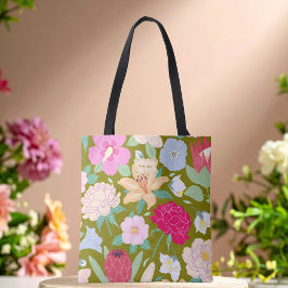 Olivgrünes Blumen Chic Trendy einzigartig Tasche