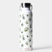 Olivgrünes botanisches Wasserfarben Chic Muster Trinkflasche (Vorne)