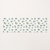 Olivgrünes botanisches Wasserfarben Chic Muster Yogamatte (Rückseite (Horizontal))