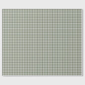 Olivgrünes Gingham-Karomuster Geschenkpapier (Flach)