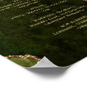 Olivgrünes Gold-Achat-Script Hochzeitsbar-Menü  Poster (Ecke)