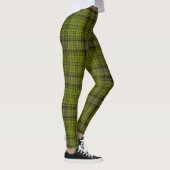 Olivgrünes Grün schwarz u. roter riesiger Tartan Leggings (Rechts)