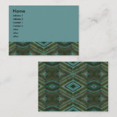 Olivgrünes Grün und aquamarines Muster Visitenkarte (Vorne/Hinten)