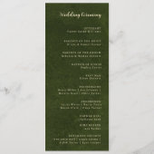 Olivgrünes Hochzeitsprogramm, Trauungszeremonie Programm (Rückseite)