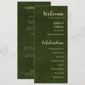 Olivgrünes Hochzeitsprogramm, Trauungszeremonie Programm (Vorne/Hinten)