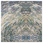 Olivgrünes Marine-und Creme-Gewebe Ikat Boho Stoff (Nahaufnahme)