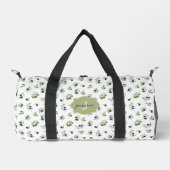 Olivgrünes Monogramm Name Wasserfarbe Chic Muster Duffle Bag (Vorderseite)