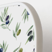 Olivgrünes Monogramm Name Wasserfarbe Chic Muster Pickleball Schläger (Linke Seite)