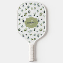 Olivgrünes Monogramm Name Wasserfarbe Chic Muster