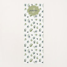 Olivgrünes Monogramm Name Wasserfarbe Chic Muster