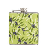 Olivgrünes Muster Flachmann (Vorderseite)