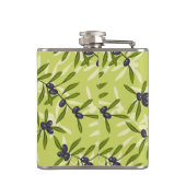 Olivgrünes Muster Flachmann (Rückseite)