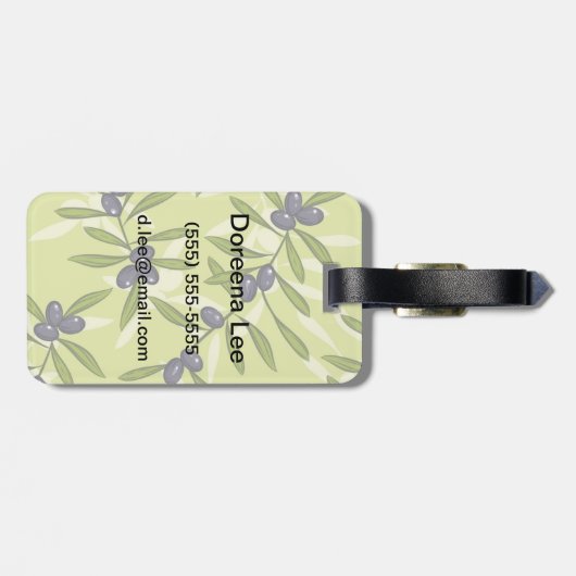 Olivgrünes Muster Gepäckanhänger (Rückseite horizontal)