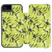 Olivgrünes Muster Incipio iPhone Geldbeutel-Hülle (Folio Geöffnet)