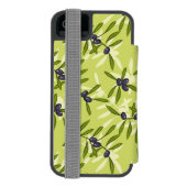 Olivgrünes Muster Incipio iPhone Geldbeutel-Hülle (Folio Rückseite)