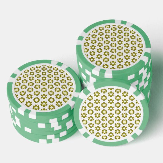 Olivgrünes Muster Pokerchips (Stapel)