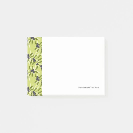 Olivgrünes Muster Post-it Klebezettel (Vorderseite)