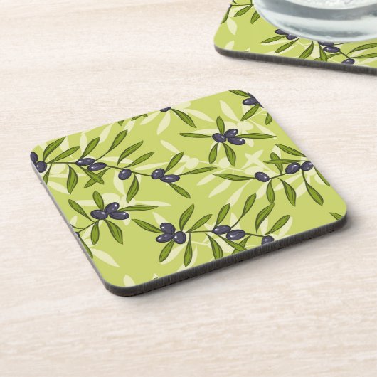 Olivgrünes Muster Untersetzer (Linke Seite)