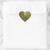 Olivgrünes Silberrahmen-Logo-Monogramm Danke Herz-Aufkleber (Tasche)