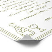 Olivgrünes Tuscan elegantes Bar-Menü-Schild Poster (Ecke)