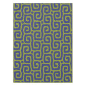 Olivgrünes und blaues abstraktes Muster Tischdecke (Vorderseite)