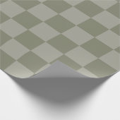 Olivgrünes und graues kariertes Musterdesign Geschenkpapier (Ecke)