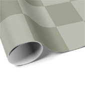 Olivgrünes und graues kariertes Musterdesign Geschenkpapier (Rolleneckpunkt)